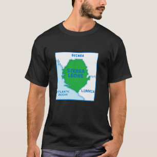 Camiseta Mapa político de Sierra Leona con colores de bande