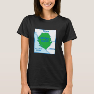 Camiseta Mapa político de Sierra Leona con colores de bande