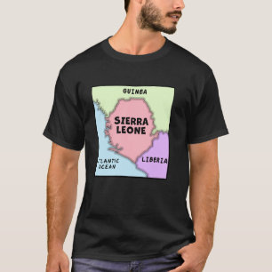 Camiseta Mapa político de Sierra Leona, país vecino