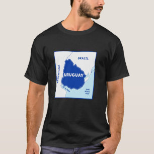 Camiseta Mapa político de Uruguay con colores de bandera. V