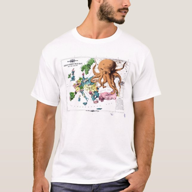 Camiseta Mapa político del dibujo animado del vintage de (Anverso)