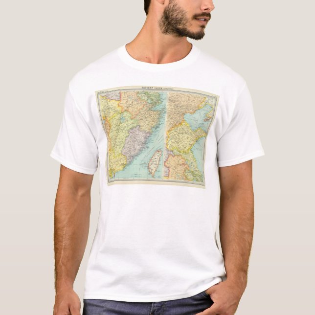 Camiseta Mapa político del este de China (Anverso)