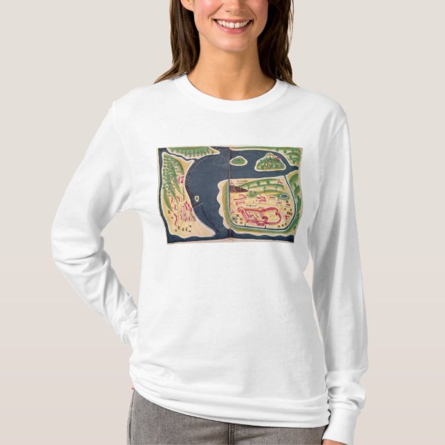 Camiseta Mapa portugués de la exploración de Mombassa (Anverso)