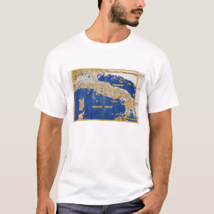 Camiseta Mapa Ptolemaic de Italia, 1482 (litho coloreado)