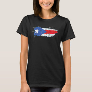 Camiseta Mapa Puerto Rico con la bandera puertorriqueña con