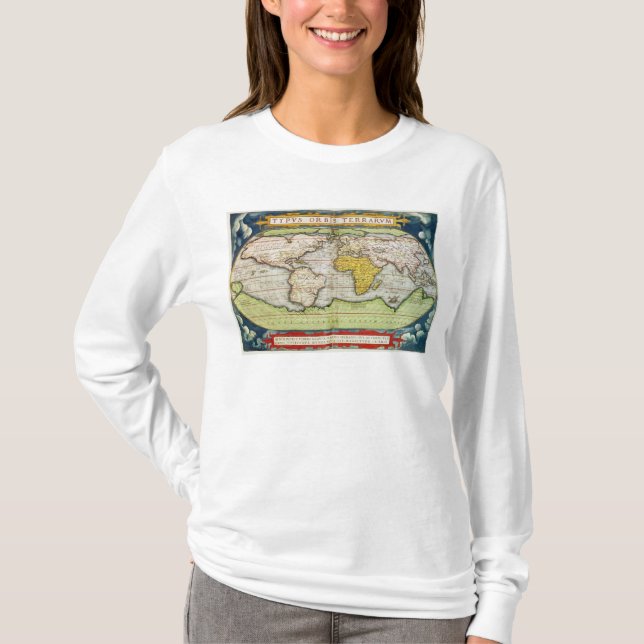 Camiseta Mapa que traza a sir Francis Drake (Anverso)