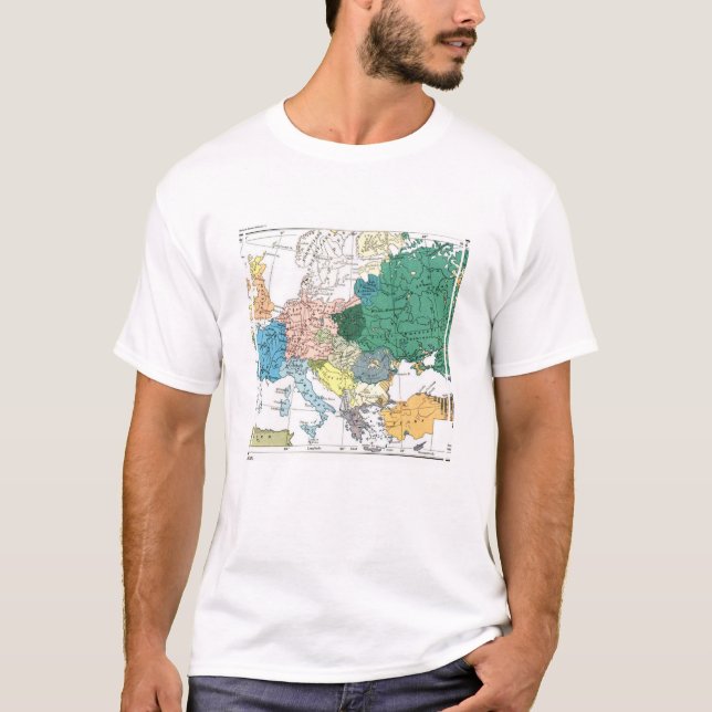Camiseta Mapa racial de Europa (Anverso)