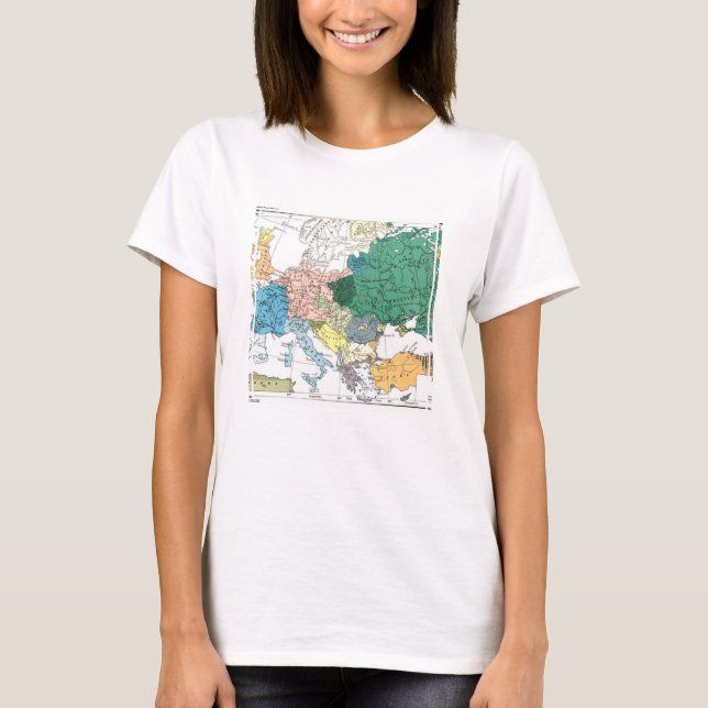 Camiseta Mapa racial de Europa (Anverso)
