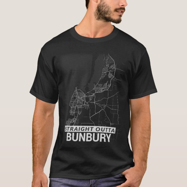 Camiseta Mapa recto de la ciudad de Outta Bunbury (Anverso)