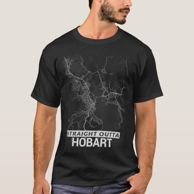 Camiseta Mapa recto de la ciudad de Outta Hobart (Anverso)