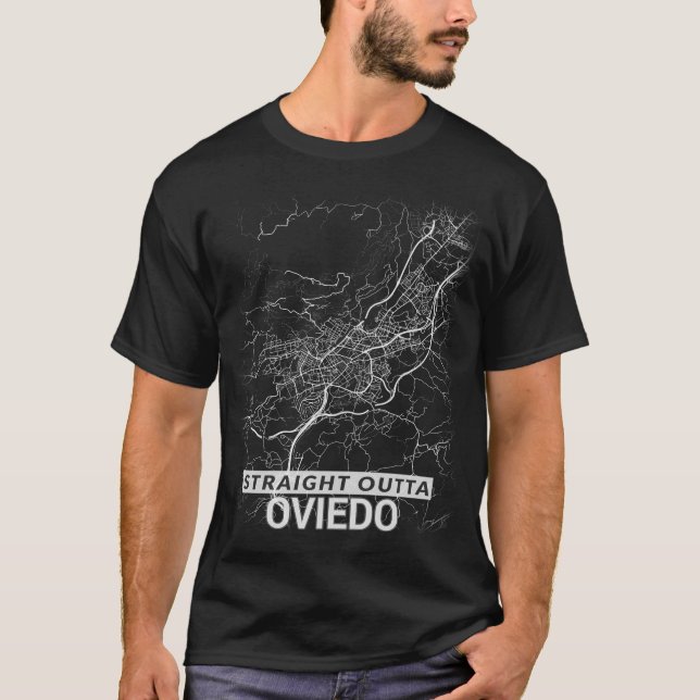 Camiseta Mapa recto de la ciudad de Outta Oviedo (Anverso)