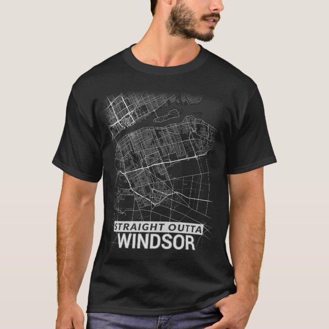 Camiseta Mapa recto de la ciudad de Outta Windsor (Anverso)