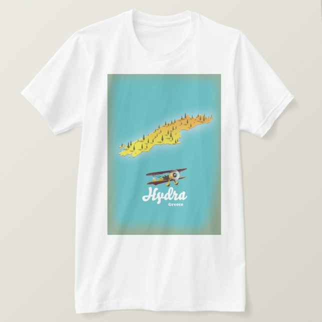 Camiseta Mapa retro de Hydra Grecia (Anverso del diseño)