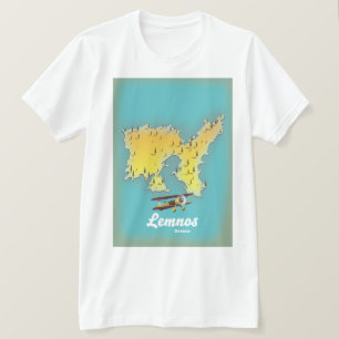 Camiseta Mapa retro de Lemnos Grecia