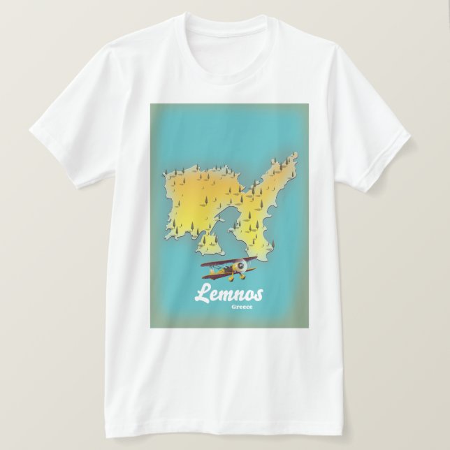 Camiseta Mapa retro de Lemnos Grecia (Anverso del diseño)