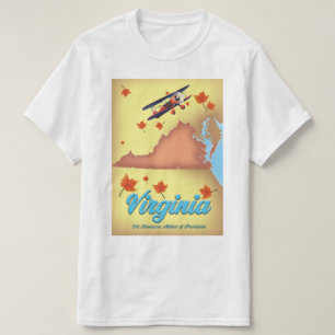 Camiseta mapa retro de póster de viaje del estado de Virgin