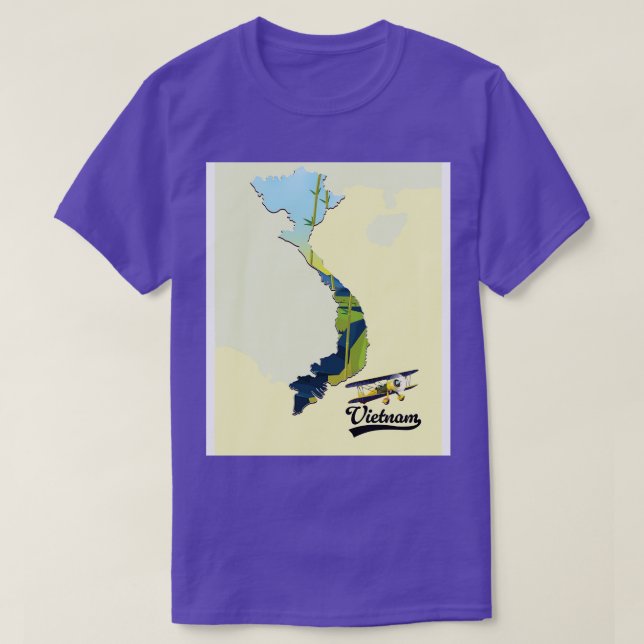 Camiseta Mapa retro de Vietnam (Diseño del anverso)