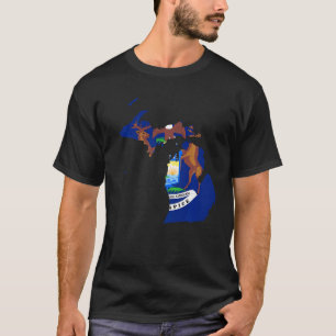 Camiseta Mapa retro vintage del estado de Michigan con prob