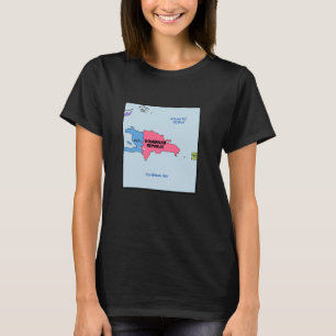 Camiseta Mapa simplificado de República Dominicana, vecino