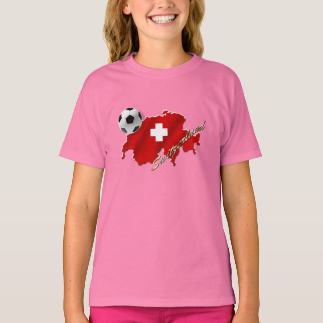 Camiseta Mapa suizo de regalos de fútbol de Suiza (Anverso)