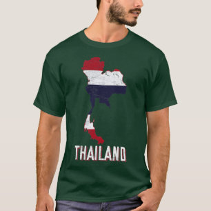 Camiseta Mapa tailandés de bandera tailandesa