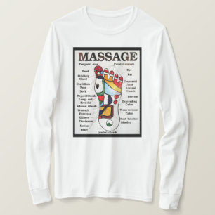 Camiseta Mapa tailandés del Reflexology del ~ del masaje