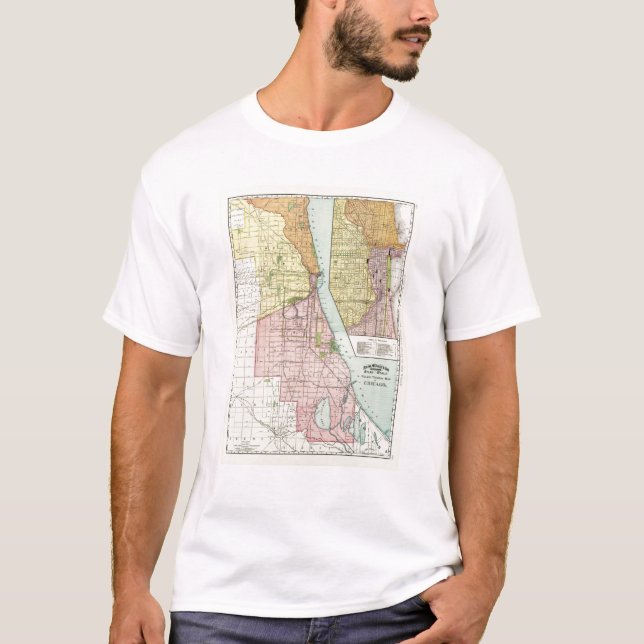 Camiseta Mapa terminal ferroviario de Chicago (Anverso)