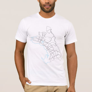 Camiseta mapa tipográfico de la ciudad de Oakland