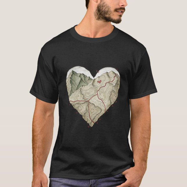Camiseta Mapa Topográfico del Corazón (Anverso)