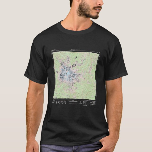 Camiseta Mapa Topográfico del Parque Nacional Mount Rainier (Anverso)
