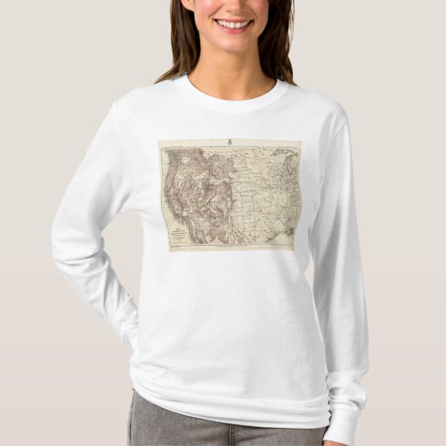 Camiseta Mapa topográfico del río Misisipi (Anverso)