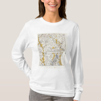 Camiseta Mapa topográfico y glacial de New Hampshire