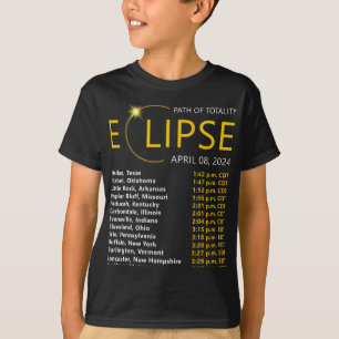 Camiseta Mapa total de eclipse solar 08 2024 Eclipse