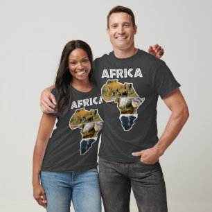 Camiseta Mapa trivial de Africa Wildlife Map