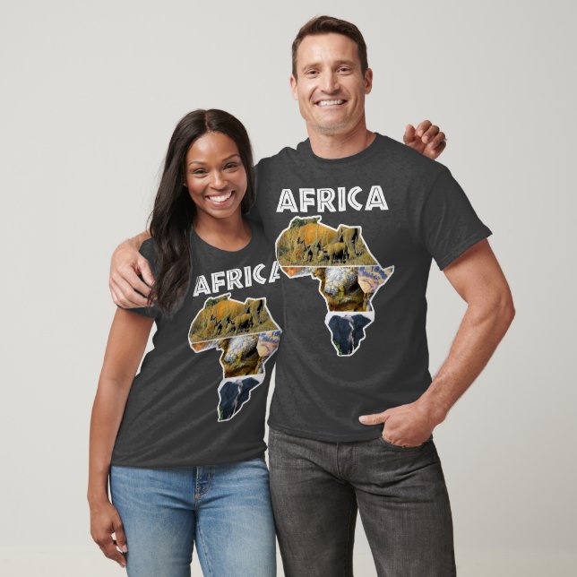 Camiseta Mapa trivial de Africa Wildlife Map (Unisexo)