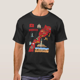 Camiseta Mapa Turístico De Las Principales Ciudades De Marr