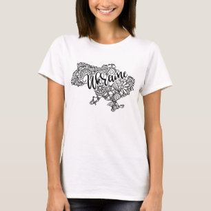 Camiseta Mapa ucraniano con patrón de mandala