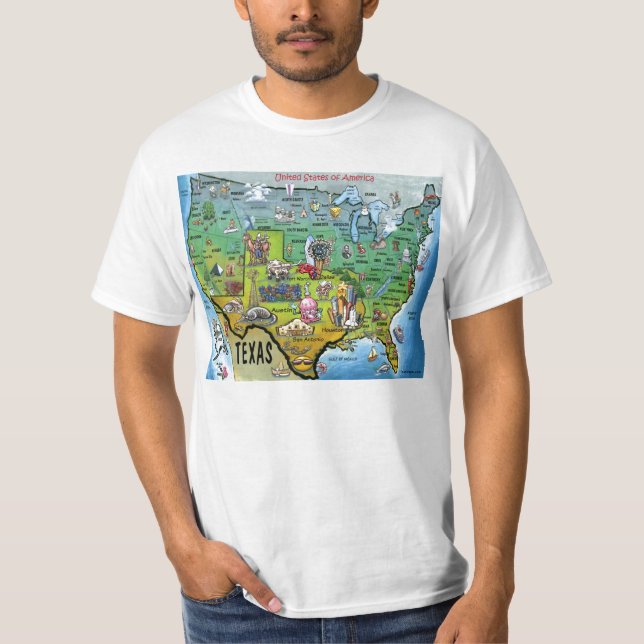 Camiseta Mapa USA de TX (Anverso)
