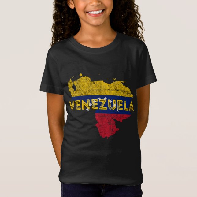Camiseta Mapa venezolano y recuerdo de bandera - Vene angus (Anverso)