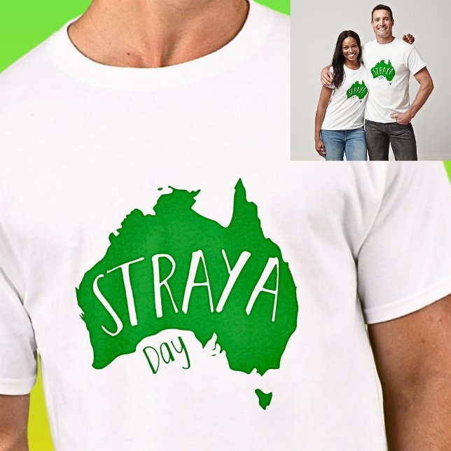 Camiseta Mapa verde de STRAYA para el Día de Australia con  (Subido por el creador)