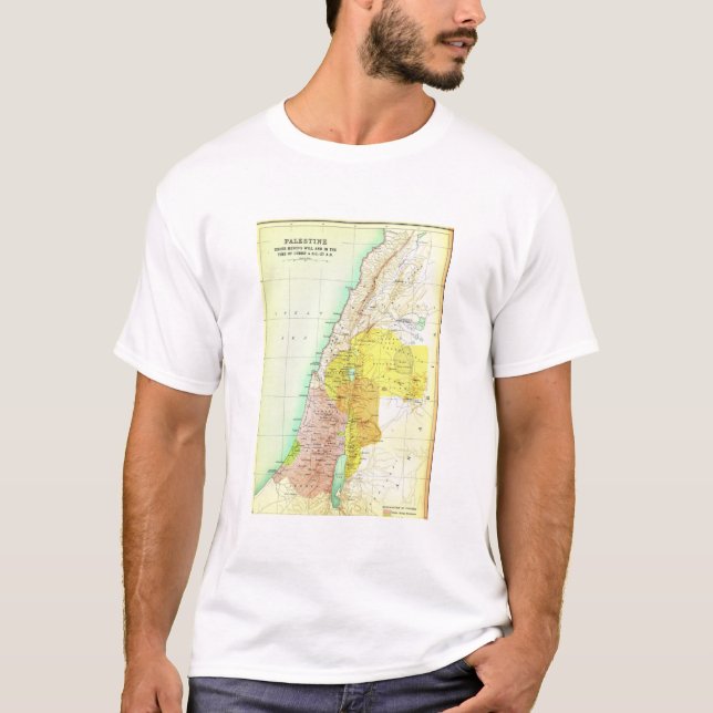 Camiseta Mapa viejo de 27AD Cristo Palestina (Anverso)