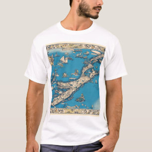 Camiseta Mapa viejo del vintage de las islas de Bermudas