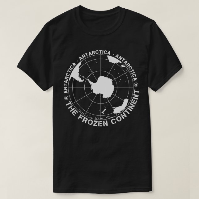Camiseta Mapa vintage de la Antártida (Diseño del anverso)
