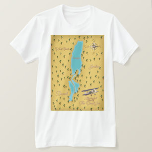 Camiseta Mapa vintage del Mar Muerto