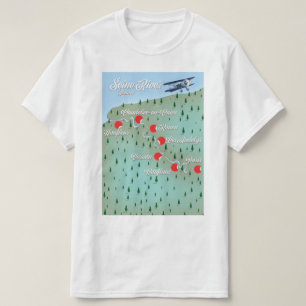 Camiseta Mapa vintage del río Sena Francia