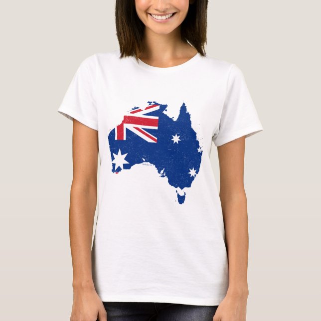 Camiseta Mapa W de bandera de Australia (Anverso)
