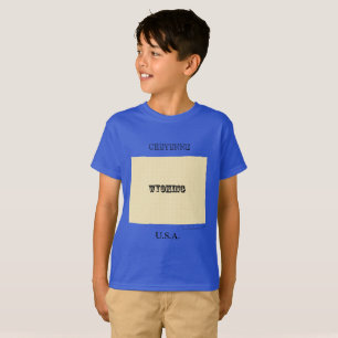 Camiseta - Mapa Wyoming con ciudad