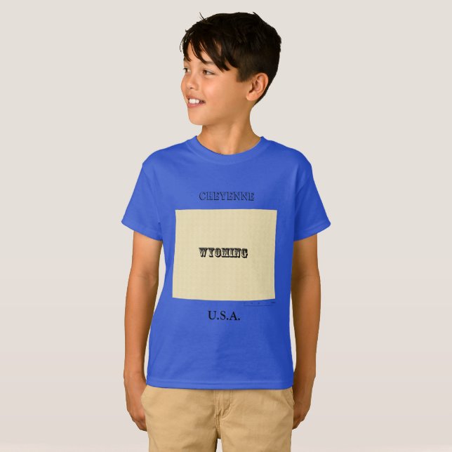 Camiseta - Mapa Wyoming con ciudad (Anverso completo)