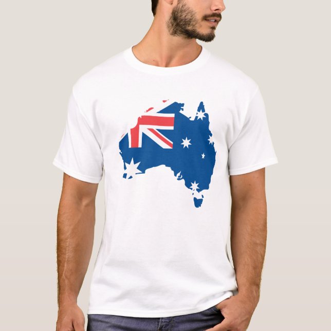 Camiseta Mapa y bandera de Australia (Anverso)