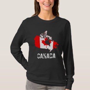 Camiseta Mapa y bandera de Canadá